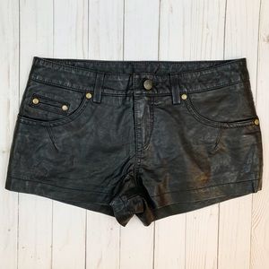 Free People Vegan Leather Shorts Fully Lined Black